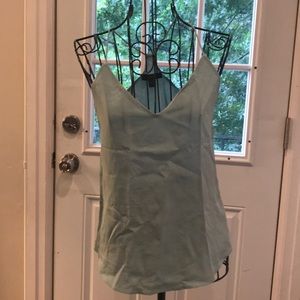 Pale blue silk j crew spaghetti strap razor back